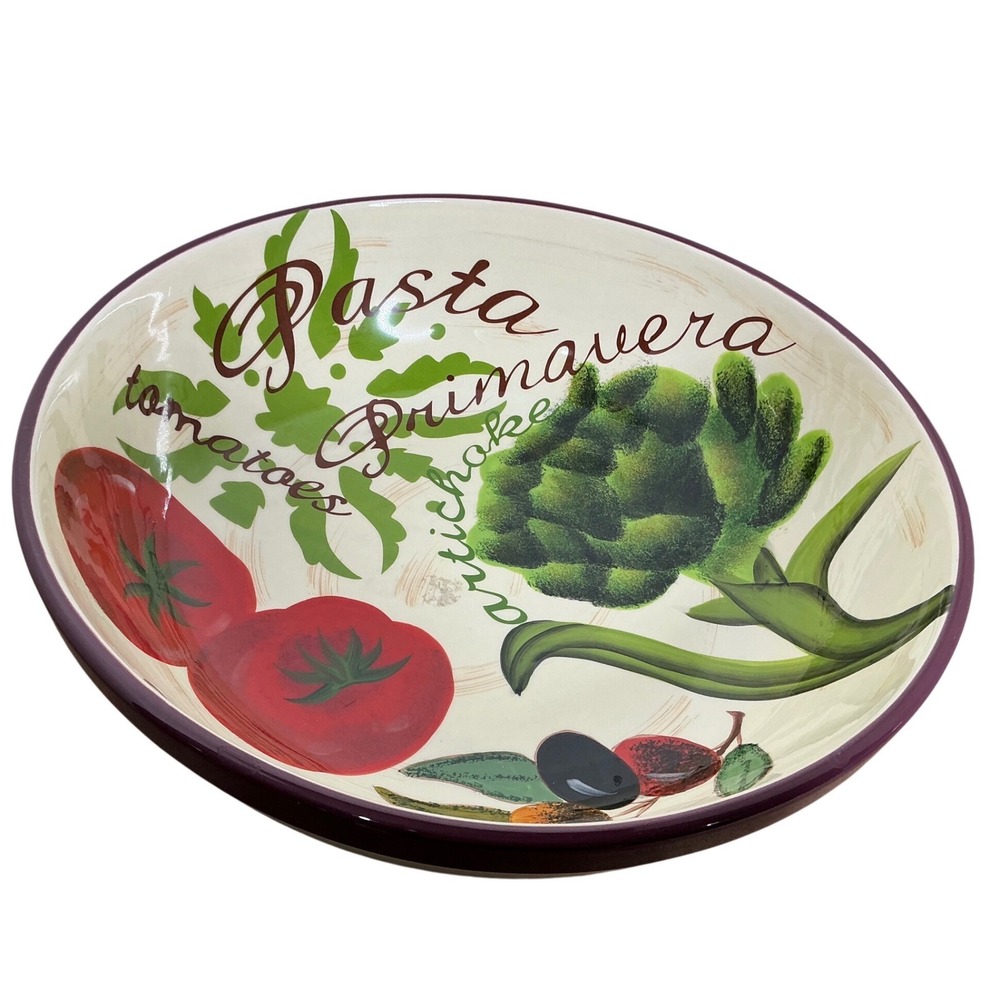 Certified‎ International Jennifer Brinley Pasta Primavera Serving Bowl 13 Inch